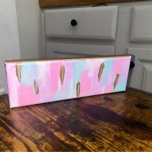 Abstract Pink and Blue Canvas Art